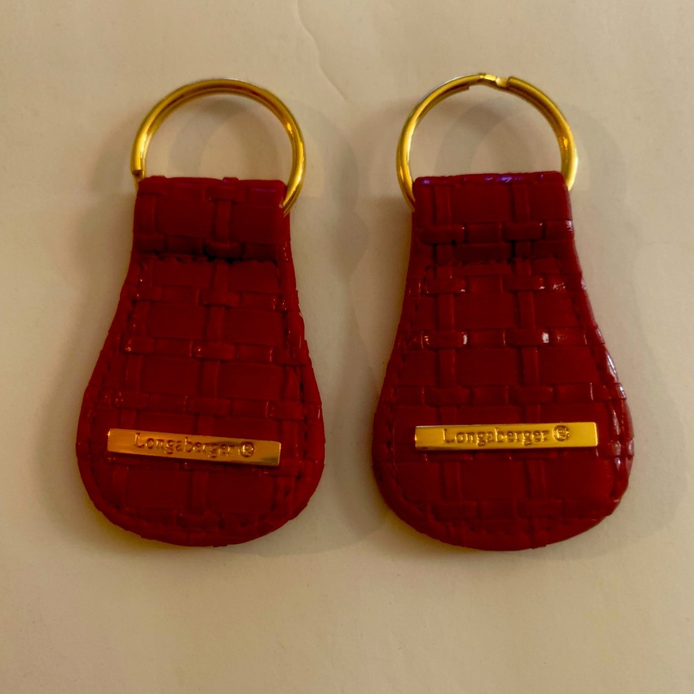 Longaberger basket weave lot of 2 keychain new